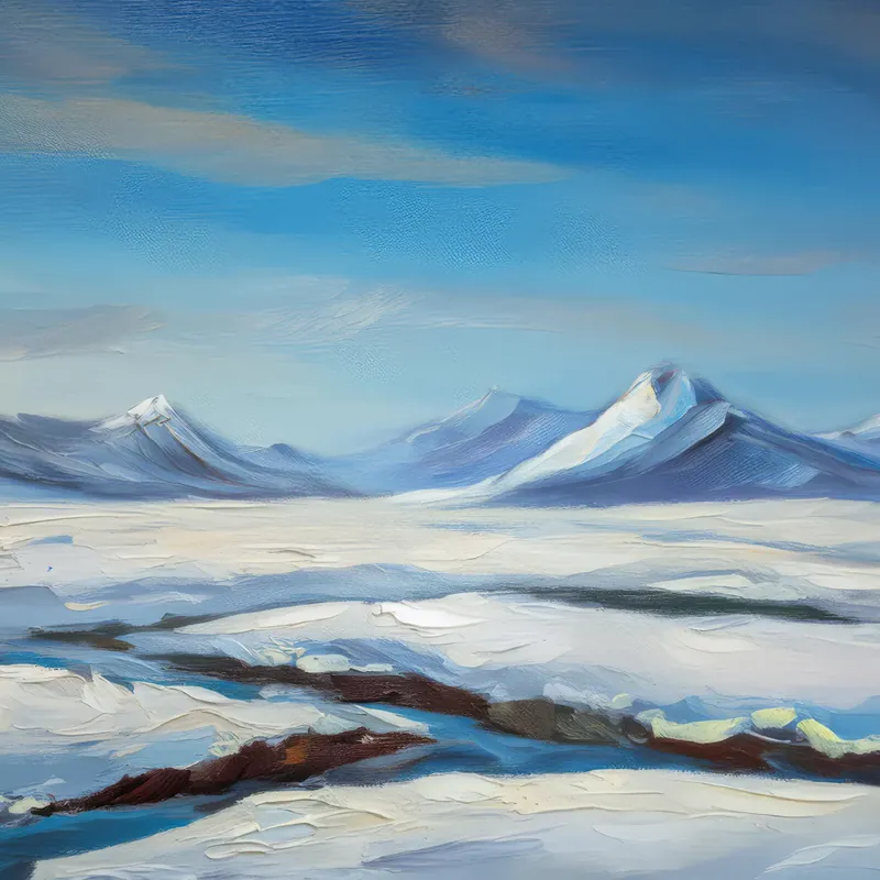 Painting: Frozen Tundra Landscape