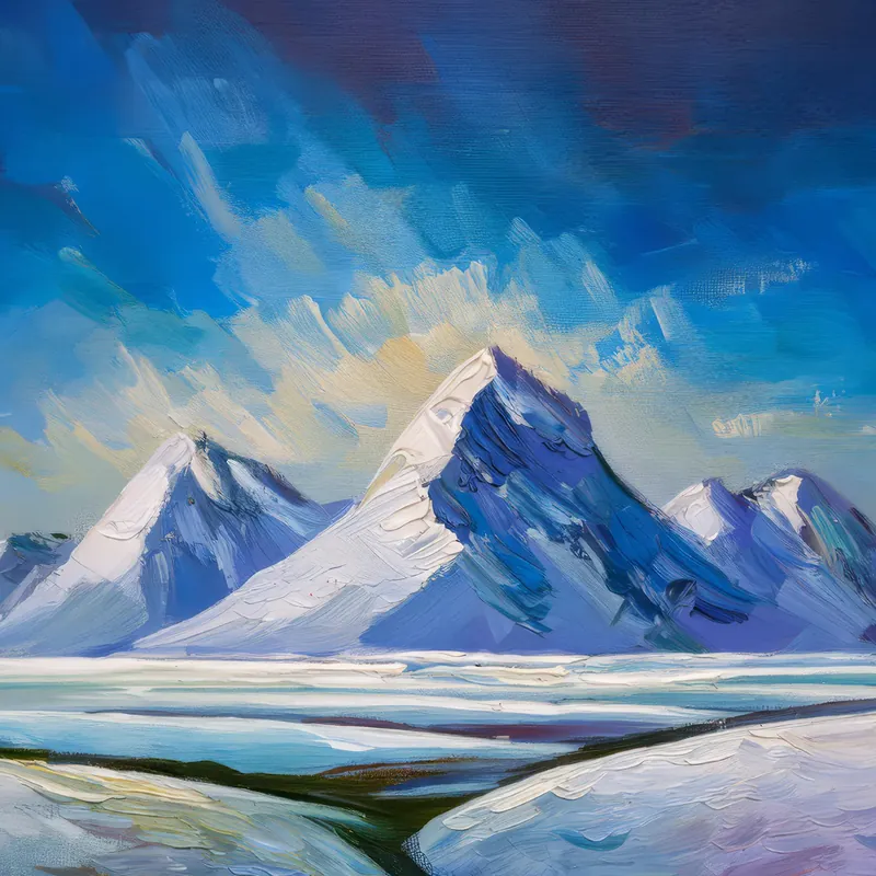 Painting: Frozen Tundra Peaks