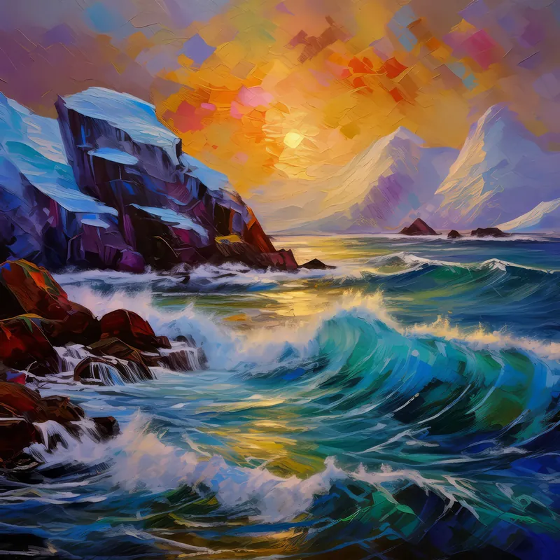 Painting: Frozen Waves Crashing