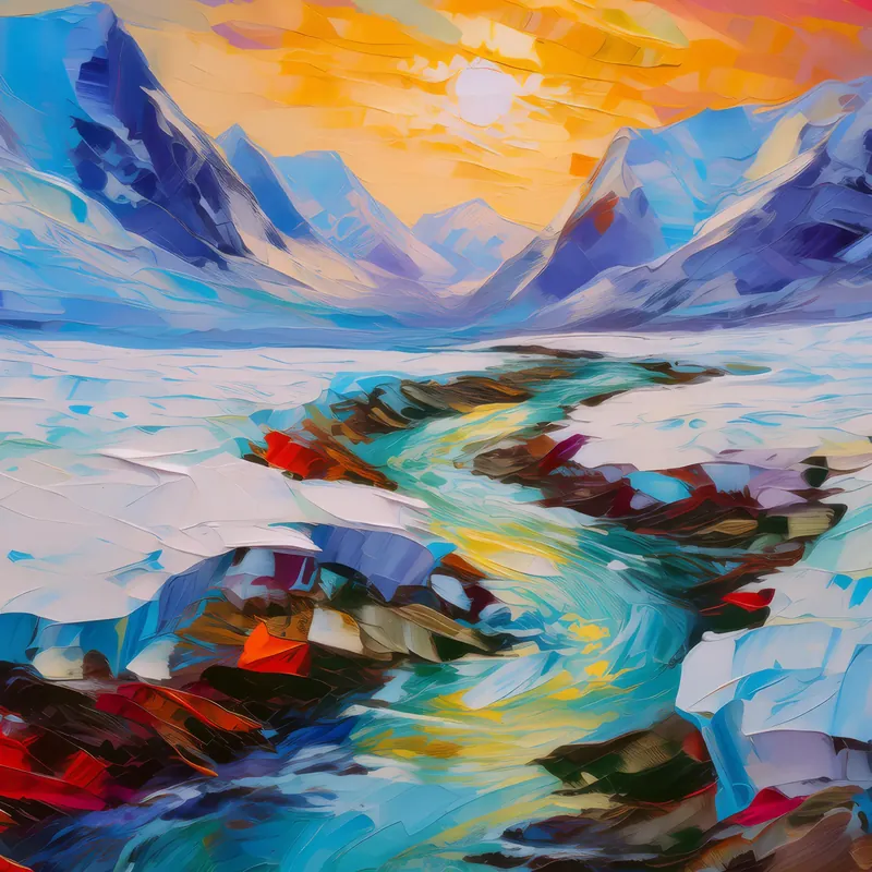 Painting: Glacial Desert Stream
