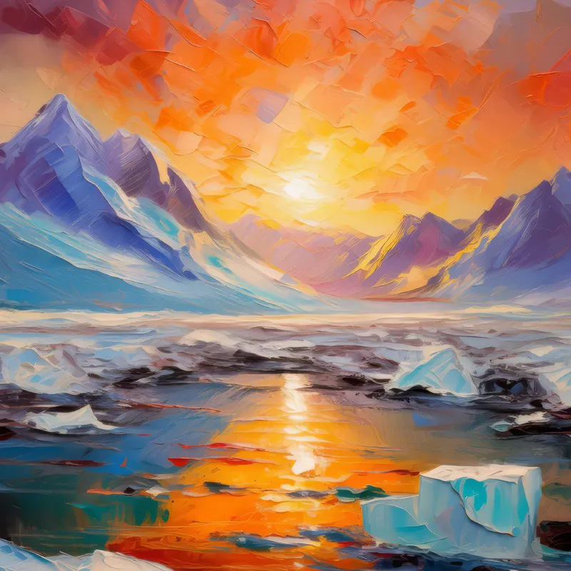 Painting: Glacial Desert Sunrise