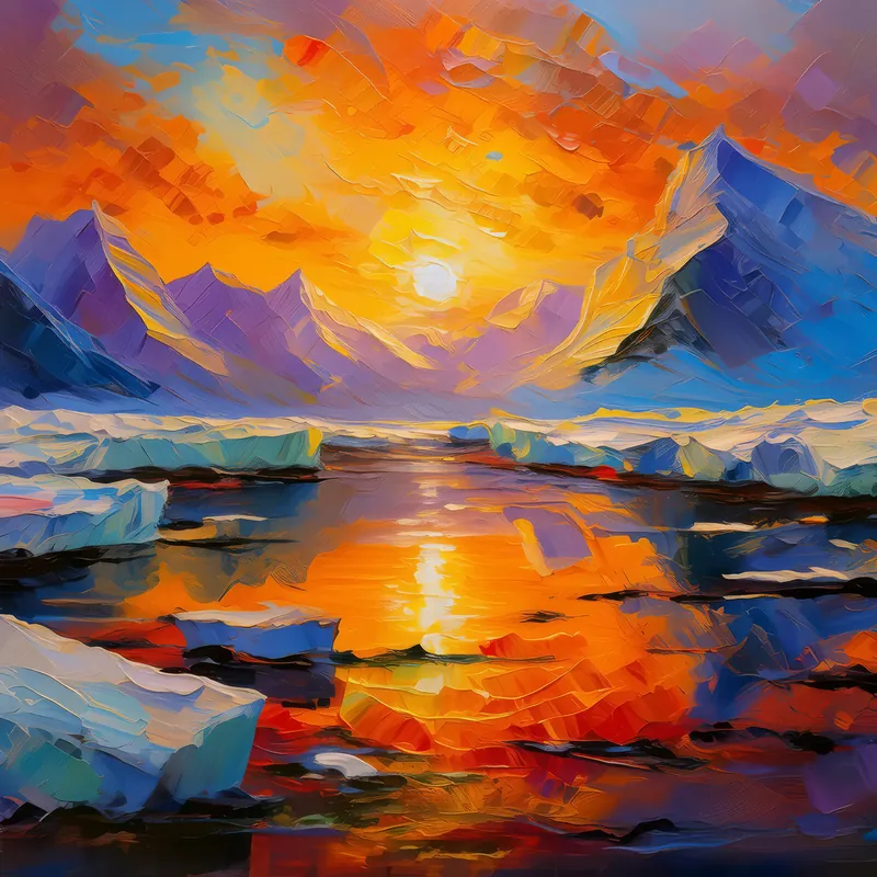 Painting: Glacial Desert Sunset