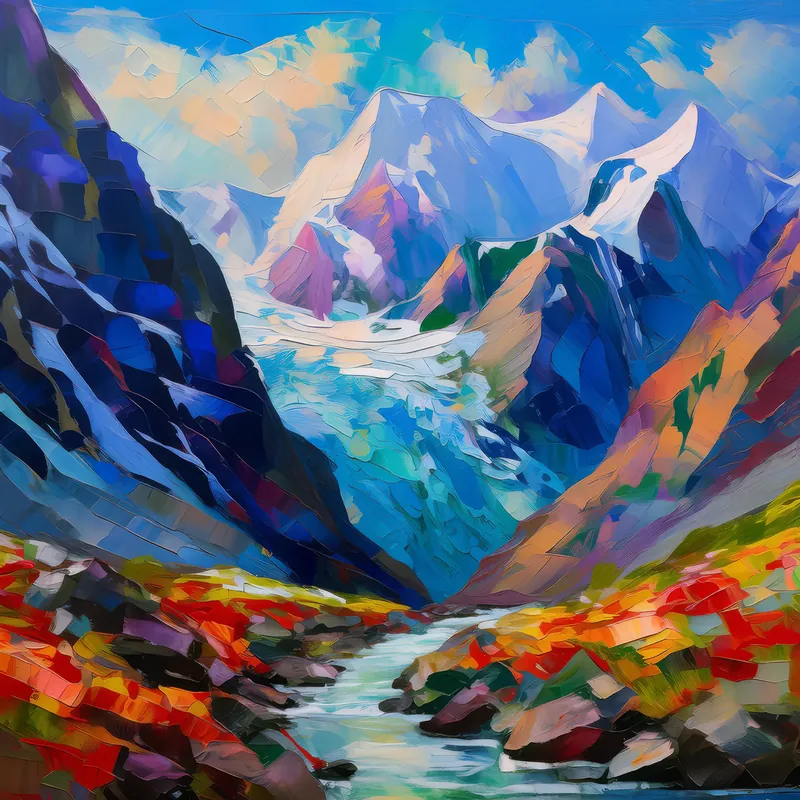 Painting: Glacial Mountain Pass