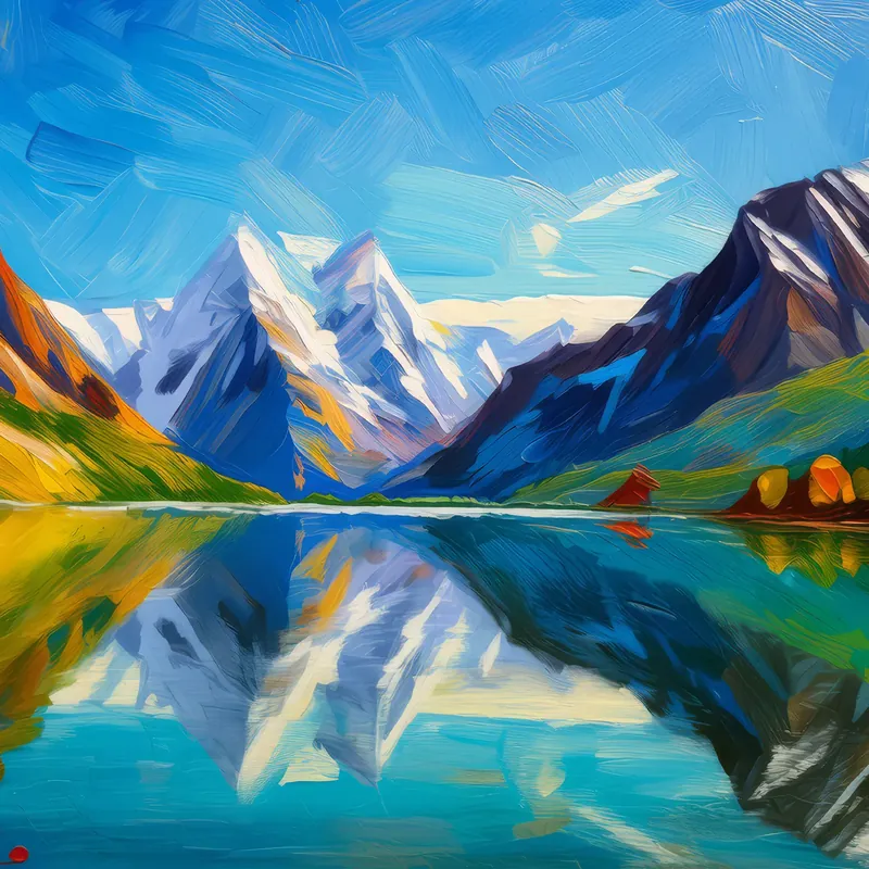 Painting: Glacial Mountain Reflections