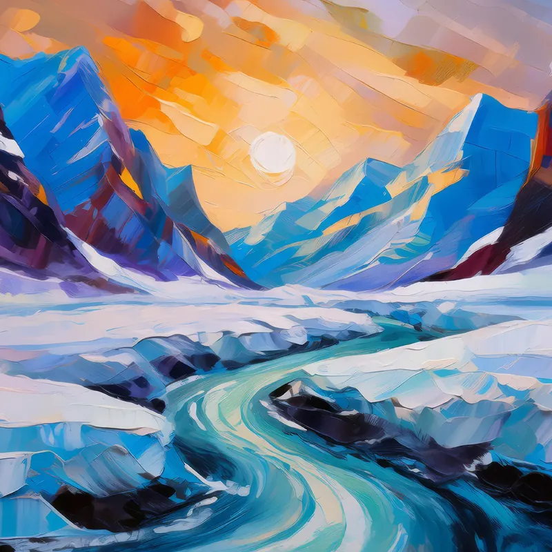 Painting: Glacial Passages of Arctic Desert
