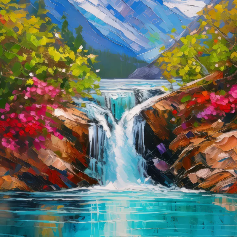 Painting: Glacier Edge Waterfall