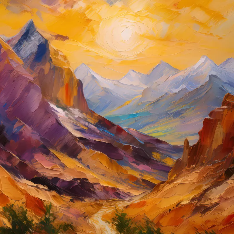 Painting: Golden Hour Alpine Desert