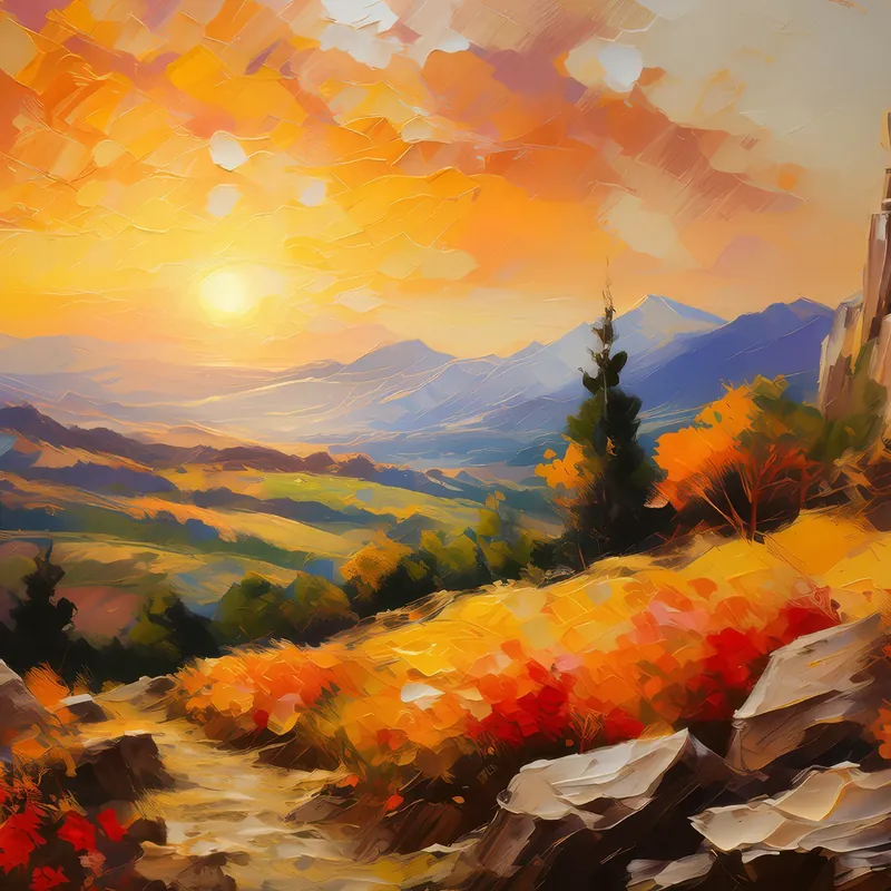 Painting: Golden Hour Crag