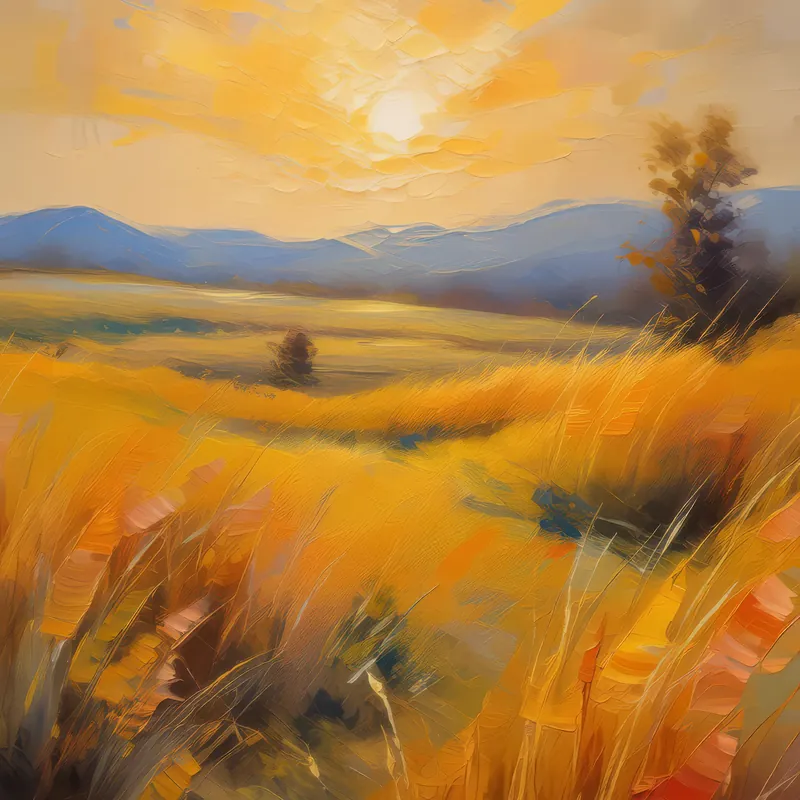 Painting: Golden Hour Grassland