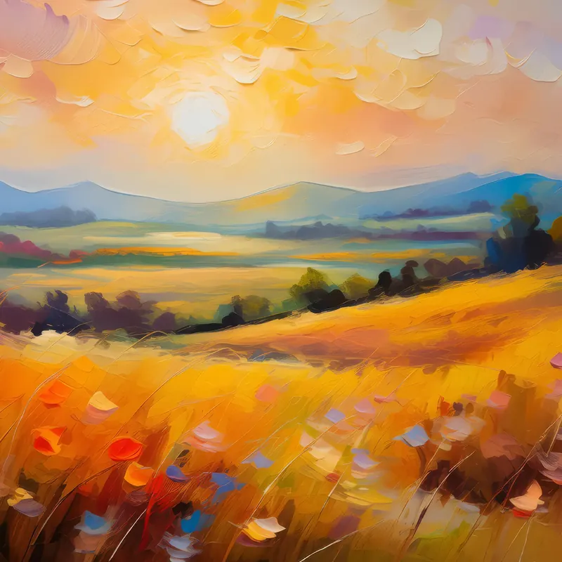 Painting: Golden Hour on Grassland