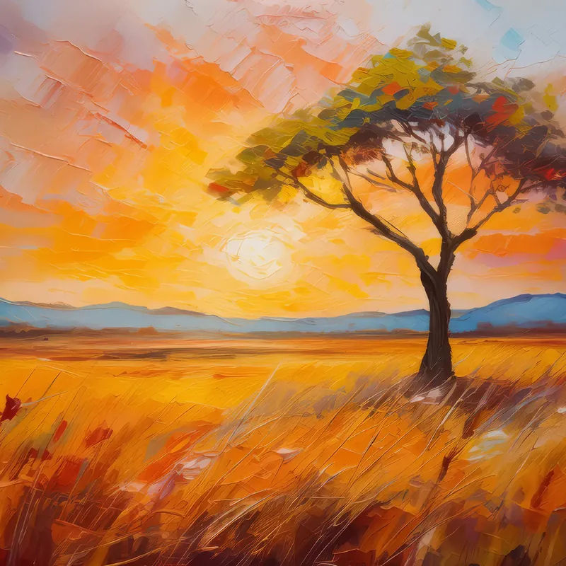 Painting: Golden Prairie Sunset
