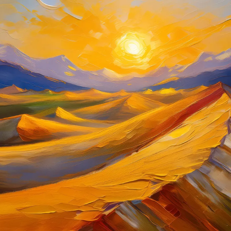 Painting: Golden Sands of Alpine Desert