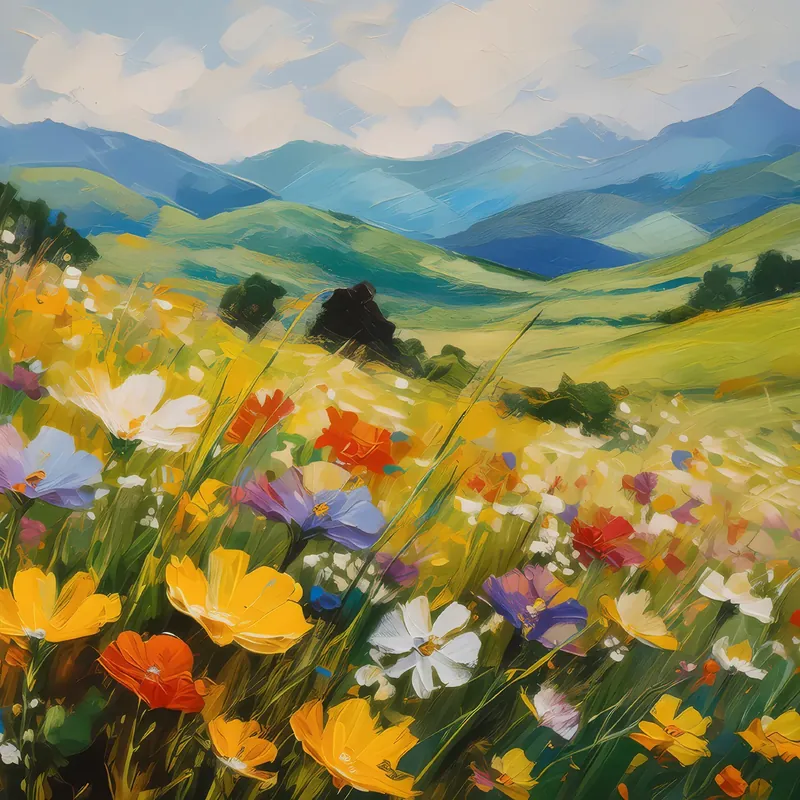 Painting: Grassland Wildflower Bloom