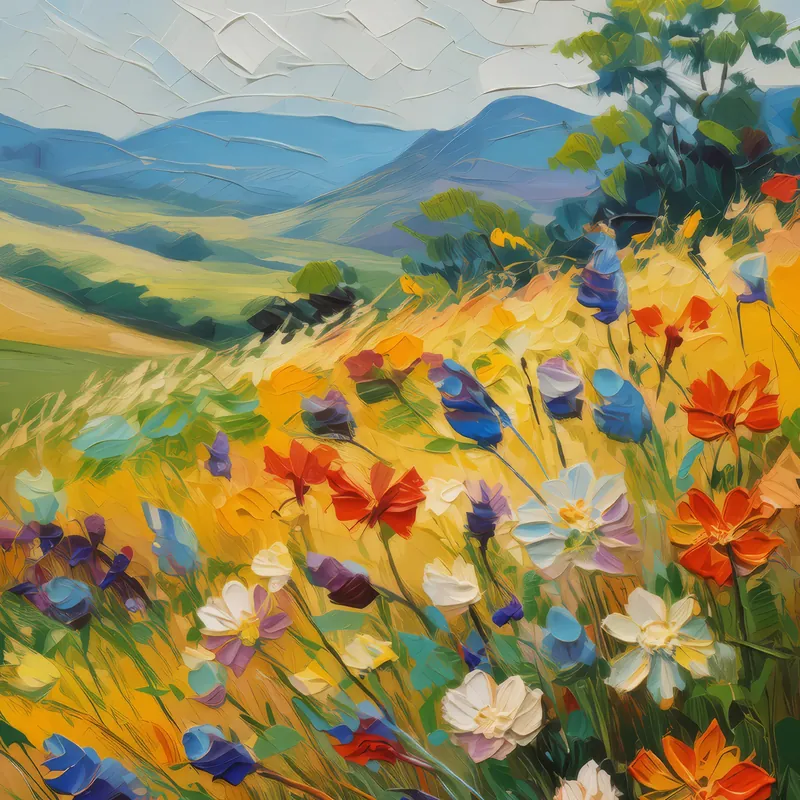 Painting: Grassland Wildflower Embroidery