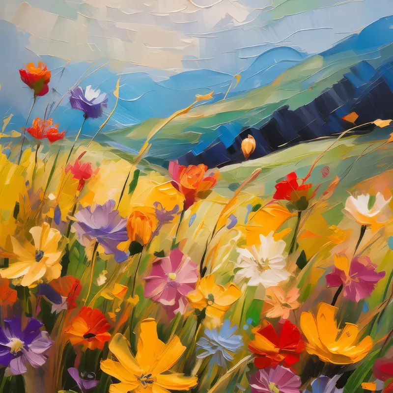 Painting: Grassland Wildflower Rhapsody