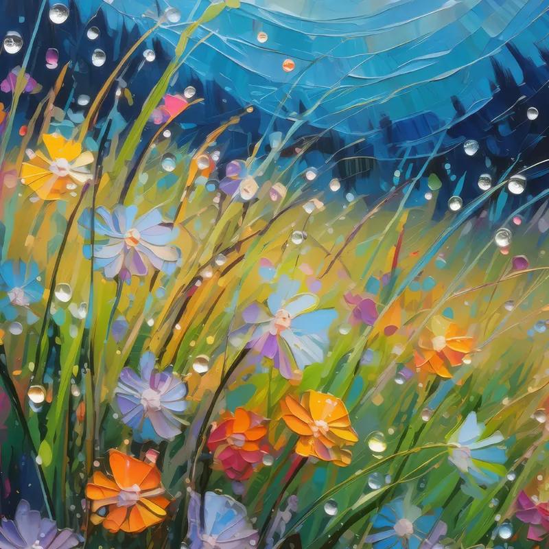 Painting: Grassland Wildflower Stardust