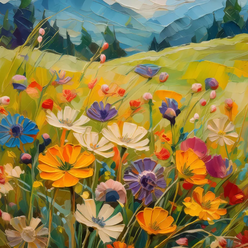 Painting: Grassland Wildflower Tapestry
