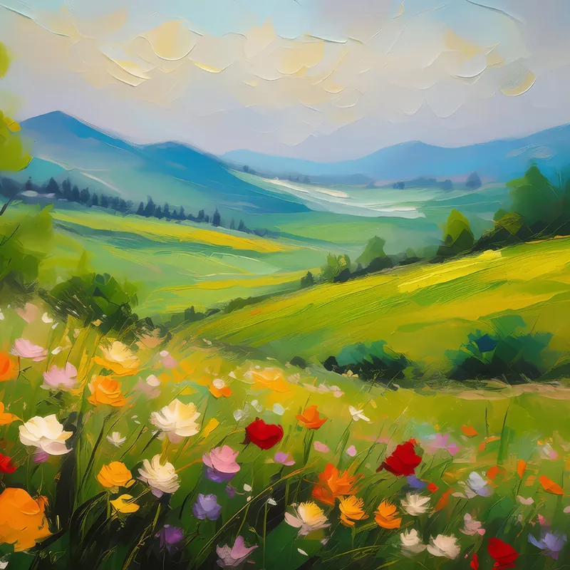 Painting: Grassland in Full Bloom
