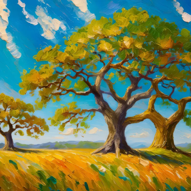 Painting: Grassland with Ancient Oaks