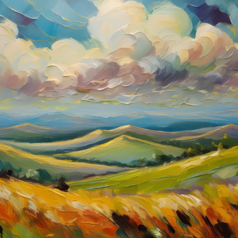 Painting: Grassland with Rolling Hills
