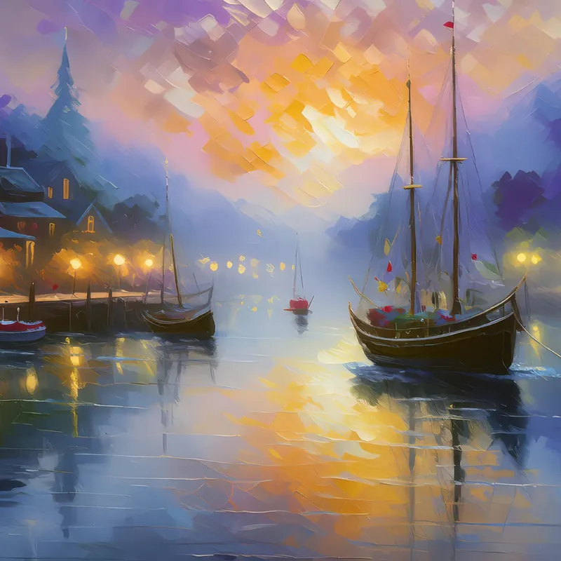 Painting: Harbor Fog at Dawn