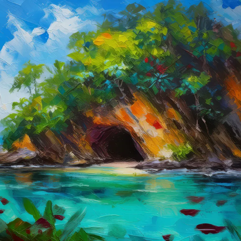 Painting: Hidden Cave Island