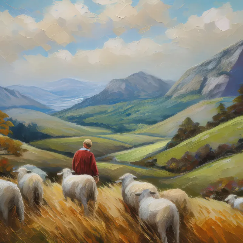 Painting: Highland Sheep Herding
