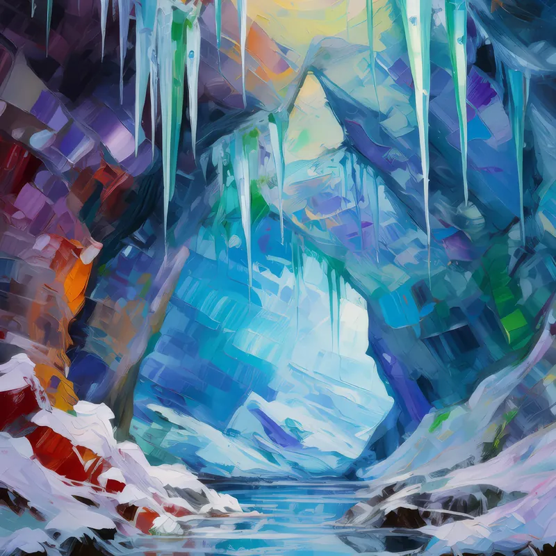 Painting: Ice Cave Chasm