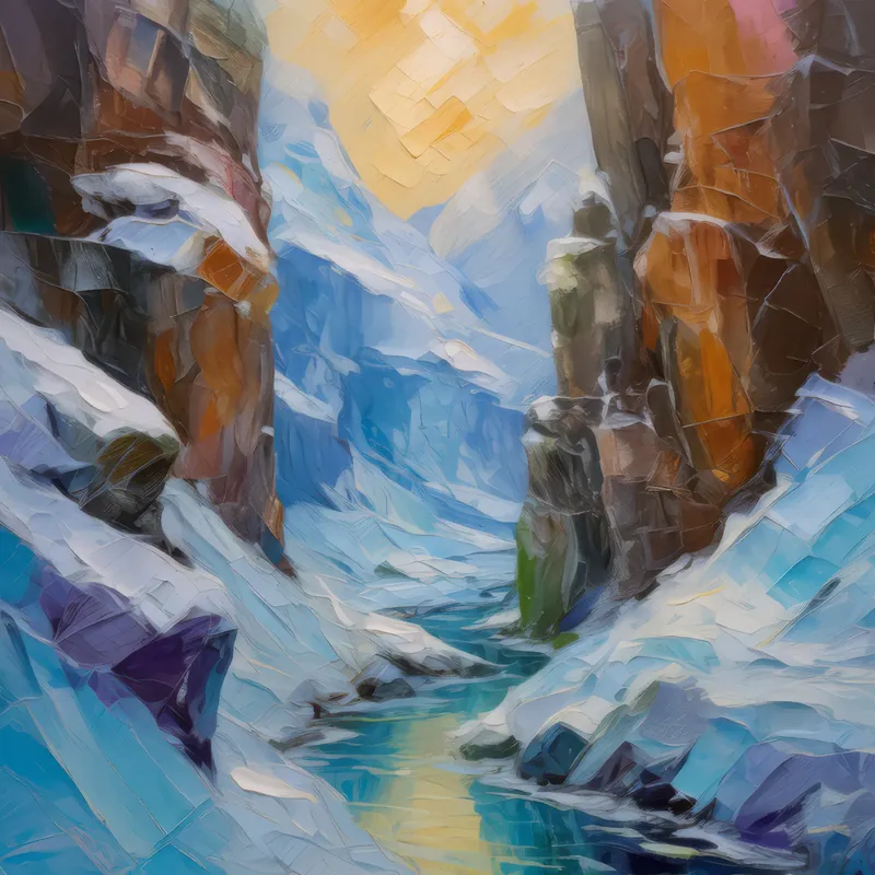 Painting: Ice-Covered Canyon