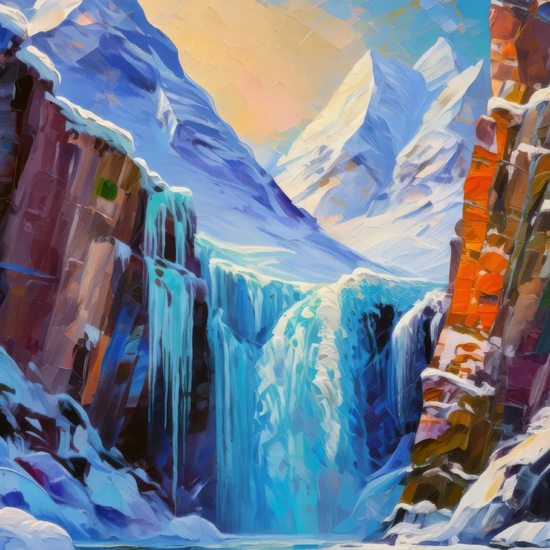 Painting: Ice-Covered Cliffs