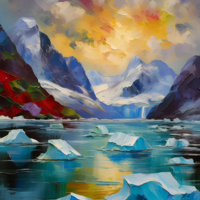 Painting: Iceberg-Filled Fjord