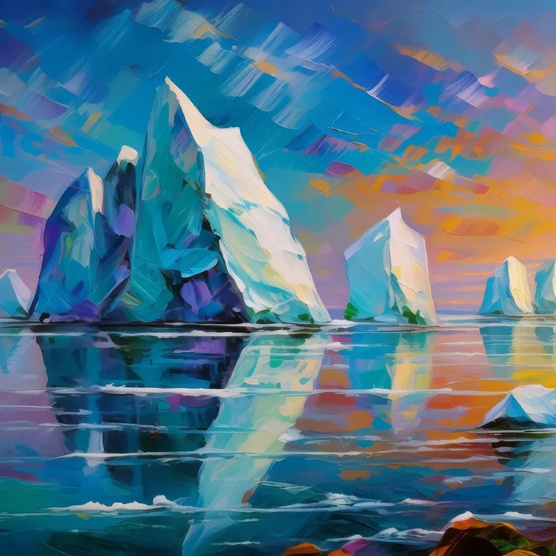 Painting: Iceberg Reflections
