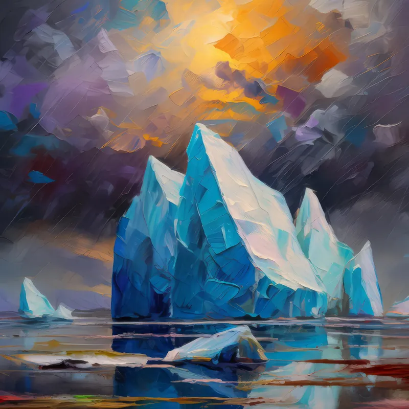 Painting: Icebergs of the Arctic Desert