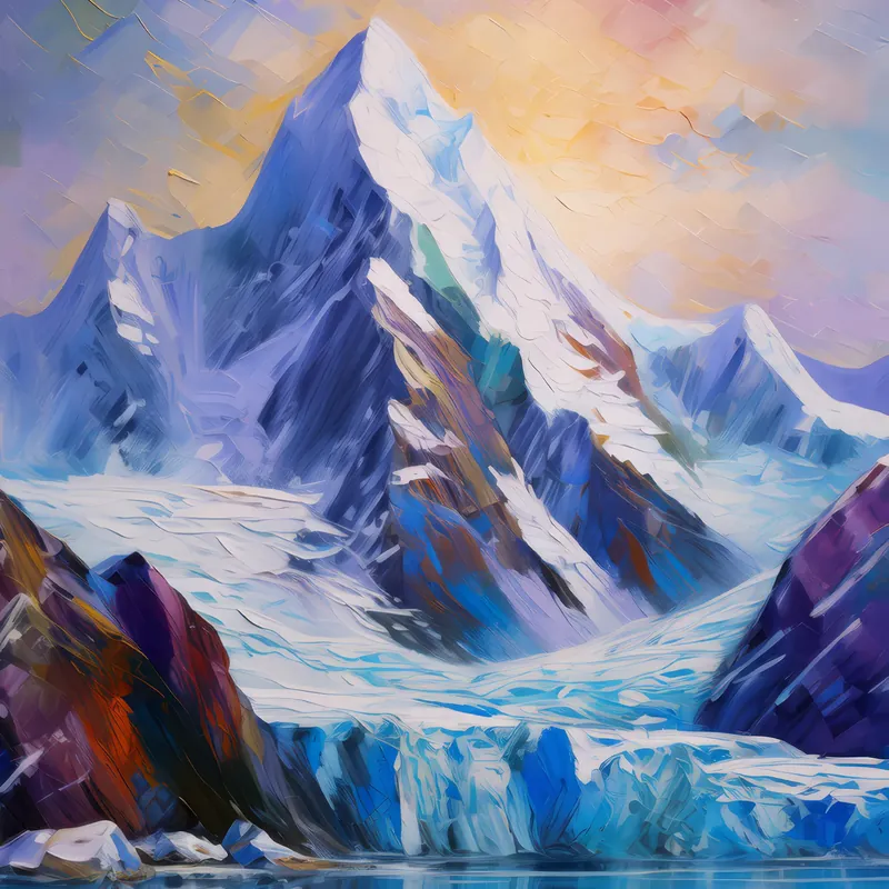 Painting: Icy Mountain Range
