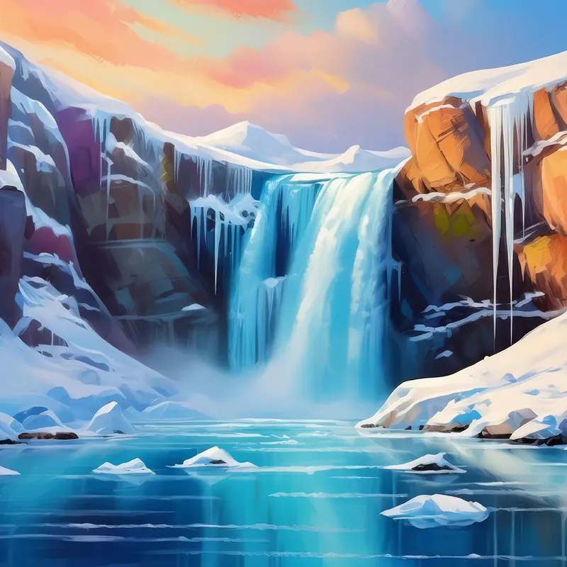Painting: Icy Waterfall