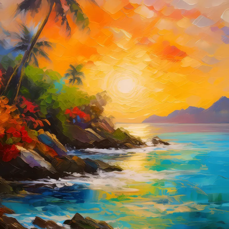 Painting: Island Sunrise Glow