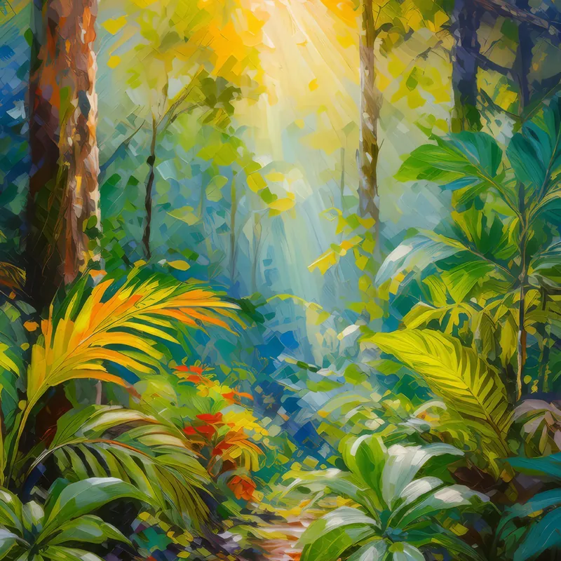 Painting: Jungle Canopy at High Noon