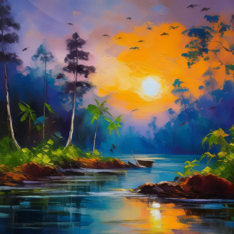 Painting: Jungle Symphony at Dusk