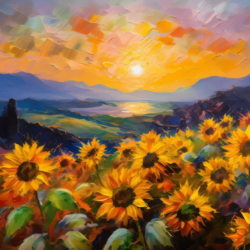 Painting: Knoll Sunflower Sunset Symphony