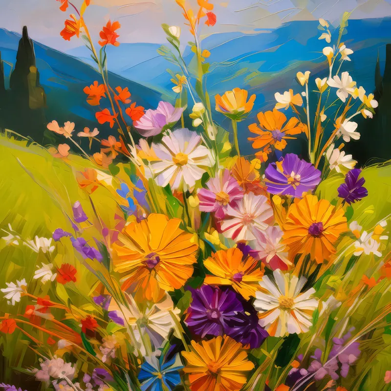 Painting: Knoll Wildflower Bouquet