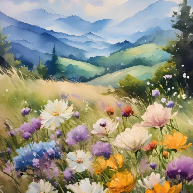 Painting: Knoll Wildflower Watercolor