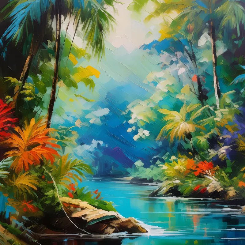 Painting: Lagoon in Jungle Heart