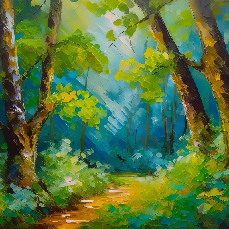 Painting: Leafy Solitude Under Trees