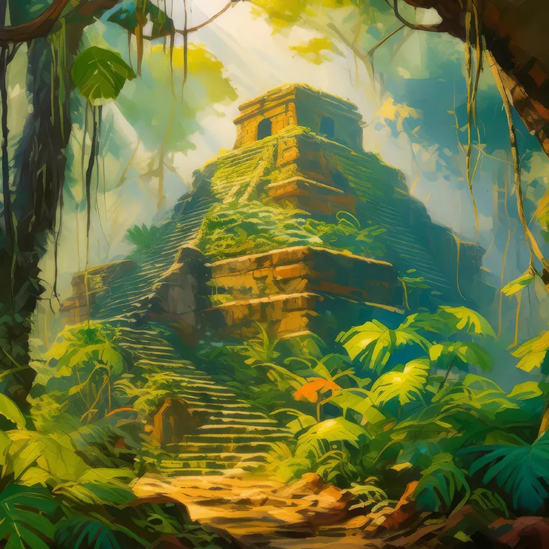 Painting: Lost Ruins in the Jungle
