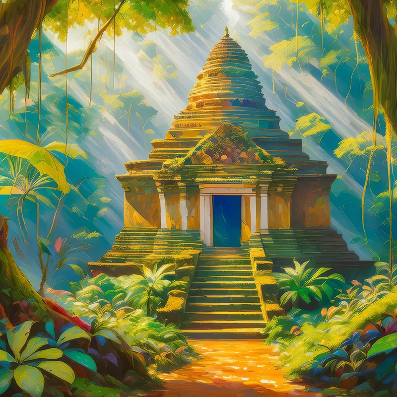 Painting: Lost Temple in the Jungle