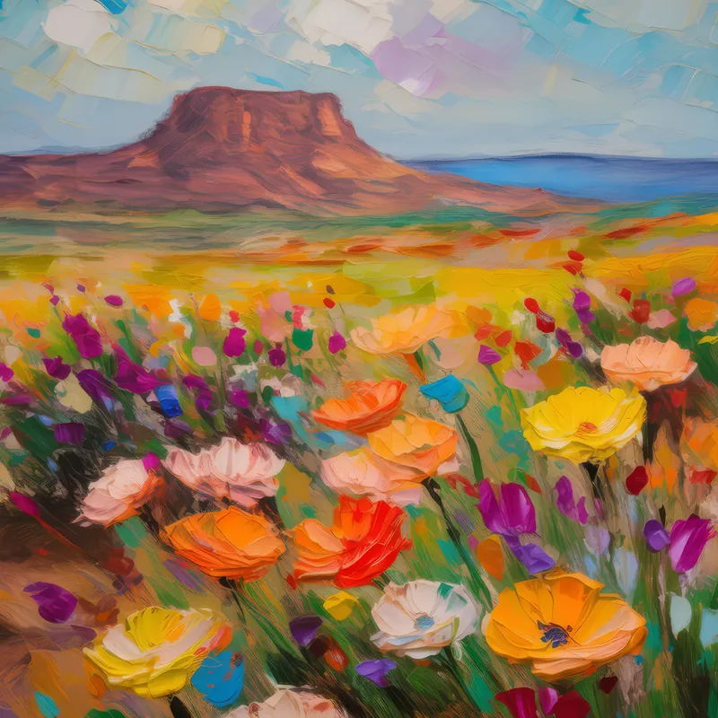 Painting: Mesa and Desert Flowers