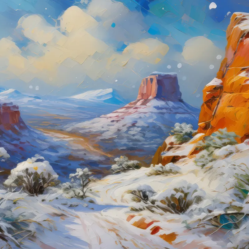 Painting: Mesa and Snowfall