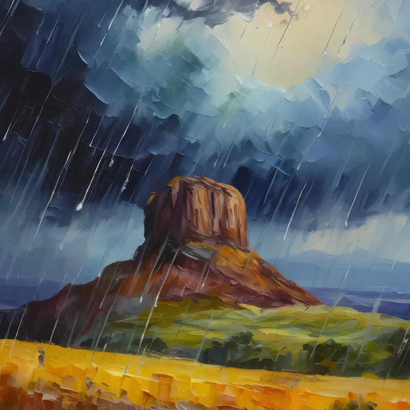 Painting: Mesa in the Rain