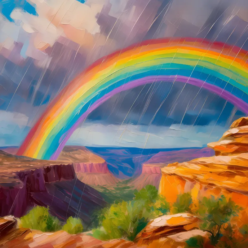 Painting: Mesa with Rainbow Arch