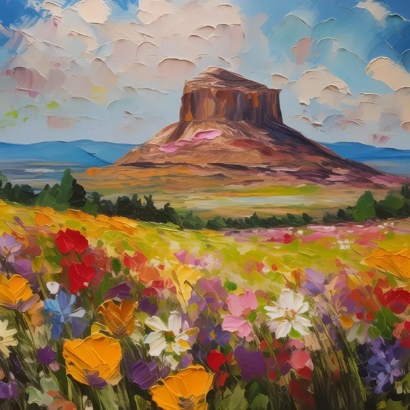 Painting: Mesa with Wildflowers